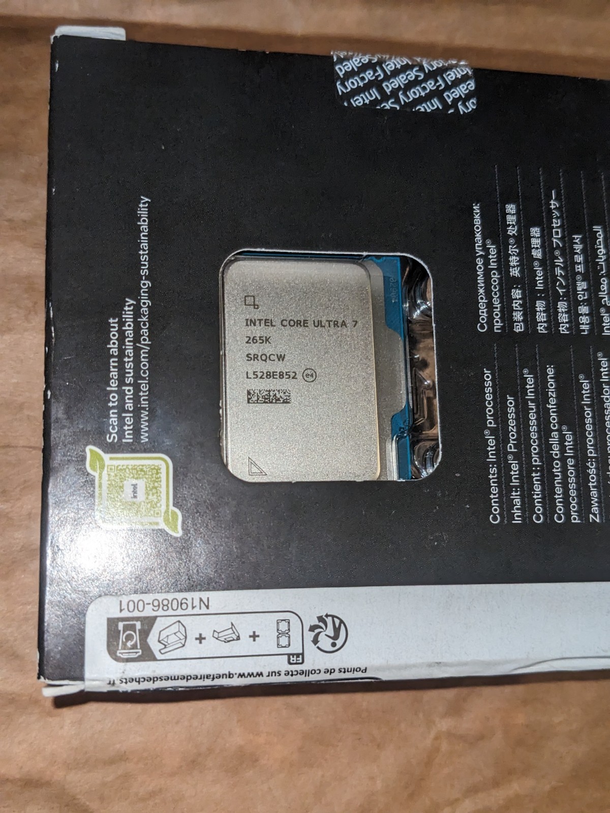 NEW Intel Core Ultra 7 265K 3.90GHz 20 Core Processor LGA 1851 SRQCW