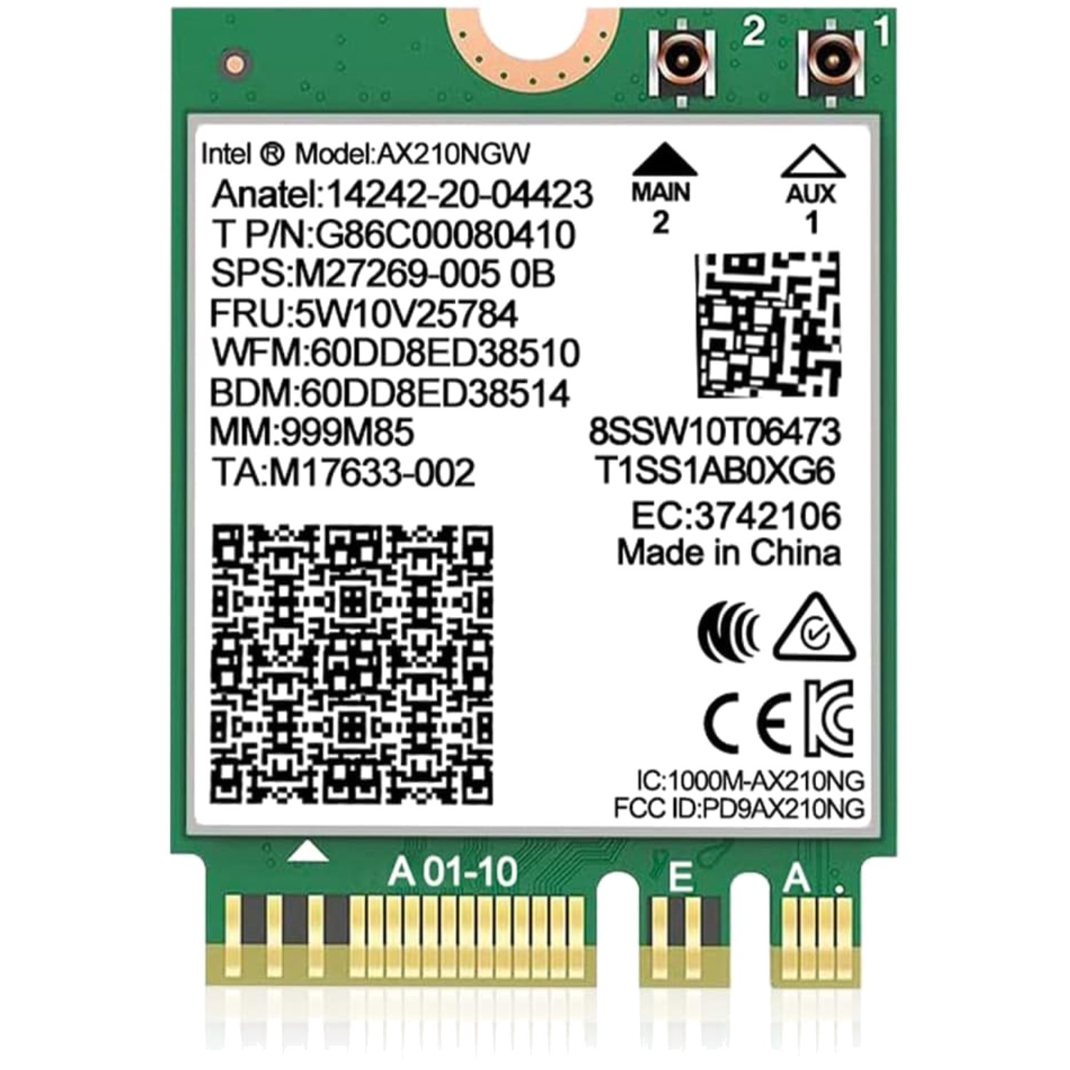 Intel AX210 NGW WiFi 6E Card 5400Mbps Tri-Band Adapter