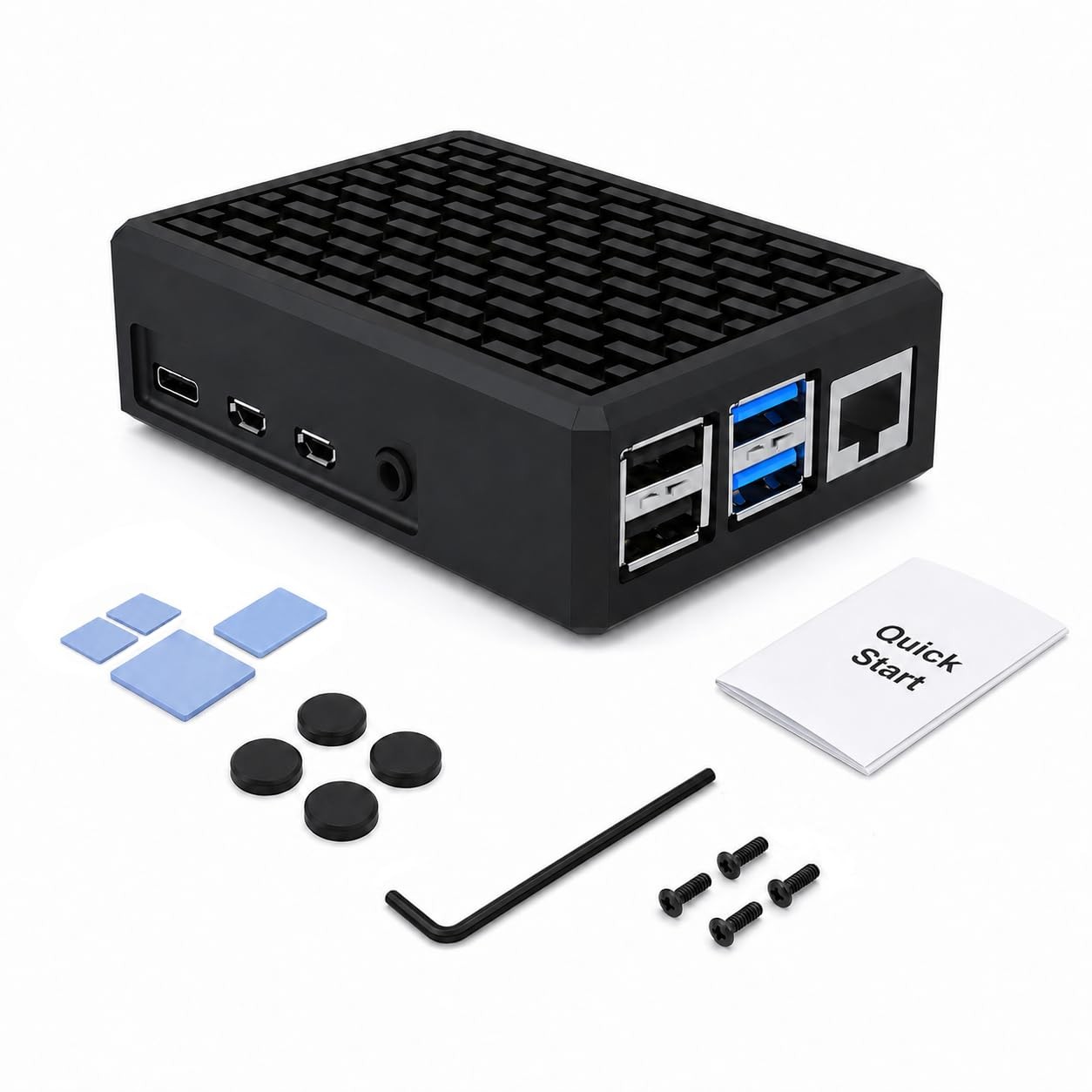 iUniker Aluminum Case for Raspberry Pi 4 Model B, Fanless Passive black