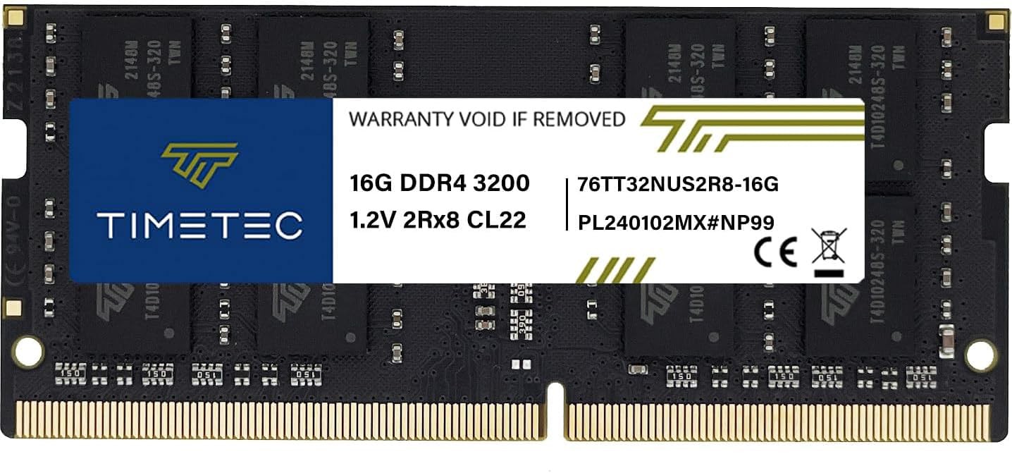 16GB DDR4 3200MHz PC43200AA PC425600 SODIMM – NonECC Unbuffered, 260pin, 1…