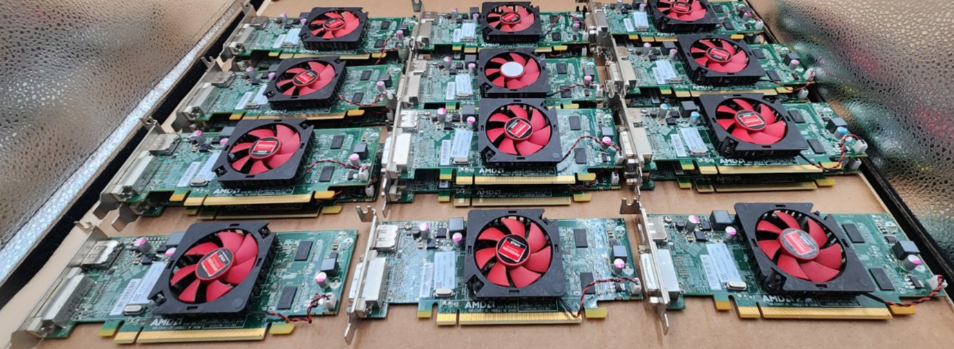 Lot of 21 Dell 0WH7F AMD Radeon HD6450 1GB Graphics Card PCIe DVI DP Low Profile