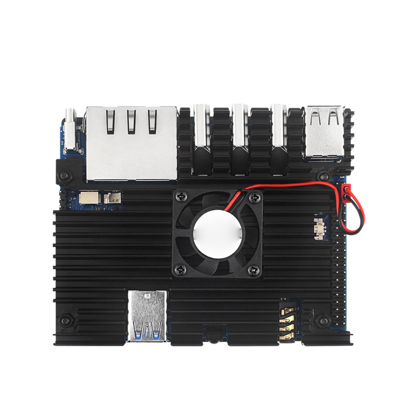 Aluminum Alloy Housing Case Shell with Cooling Fan&Heatsink For Orange Pi 5 Plus