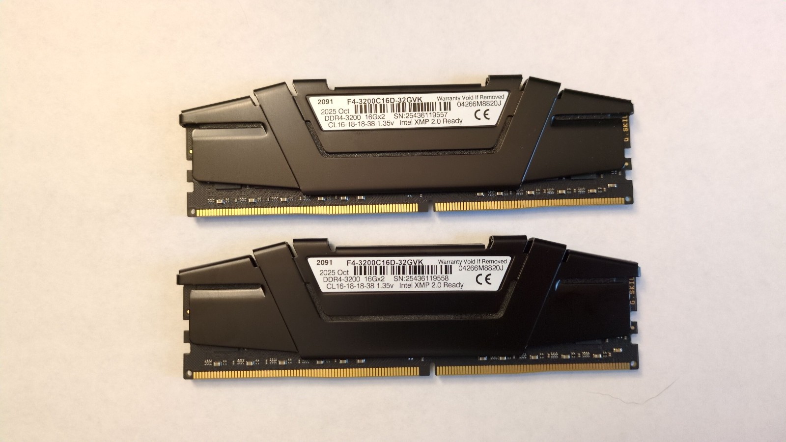 G.SKILL Ripjaws V Series 32GB (2 x 16GB) 288-Pin DDR4 3200mhz CL16