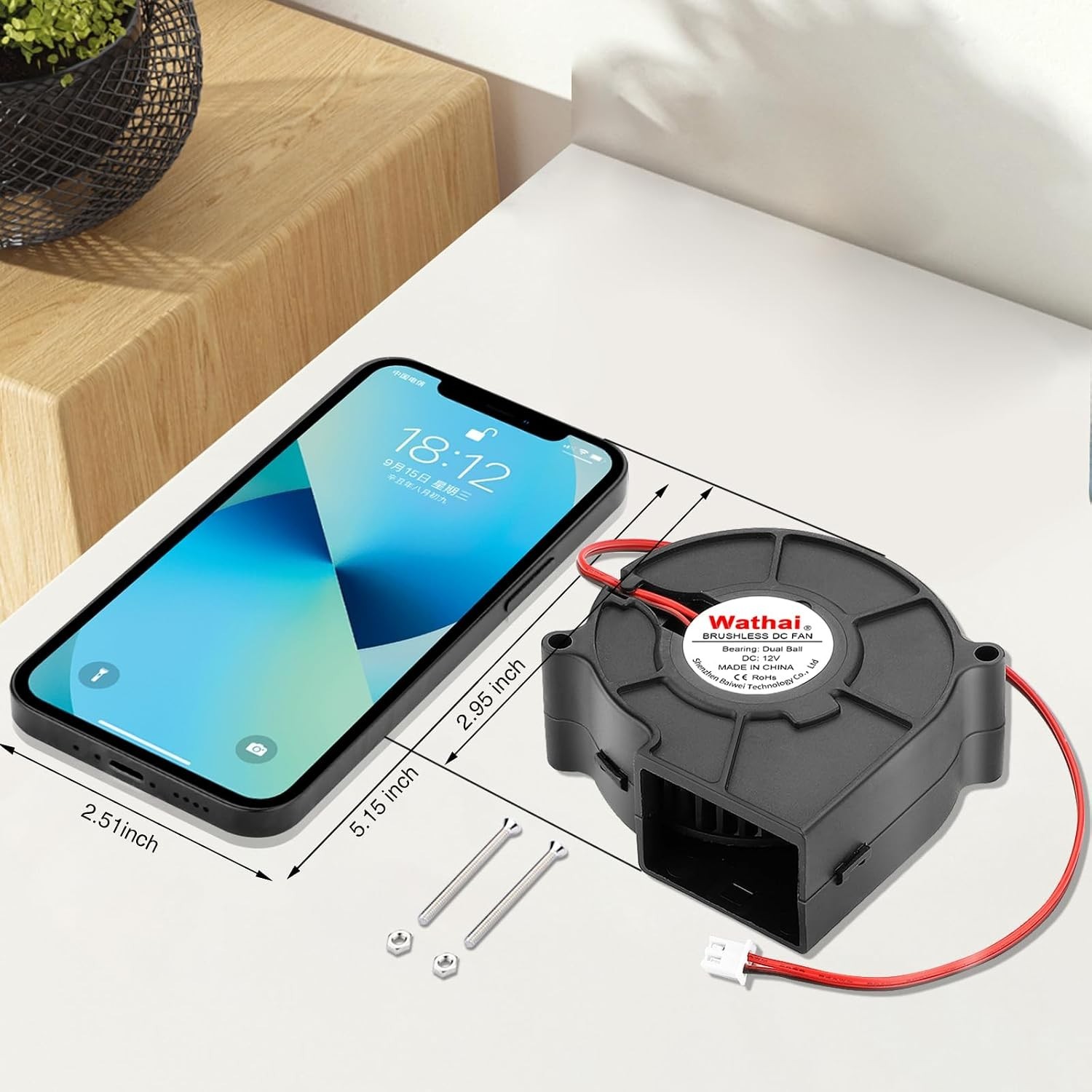 Versatile 75mm 12V Dual Ball Cooling Fan for Amplifiers & RV Fridges