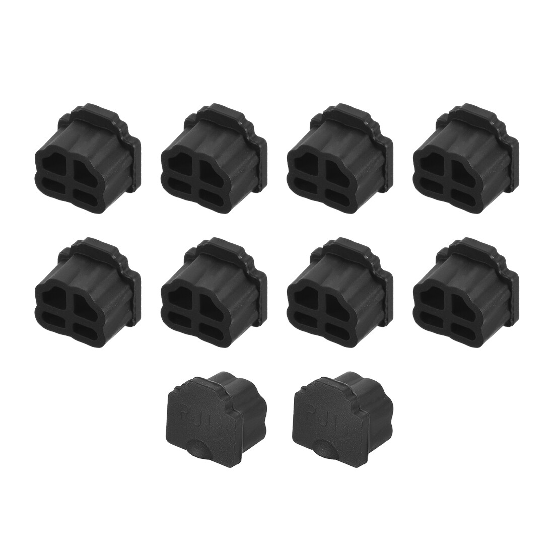 Silicone phone modular door RJ11 protection cap cover black 10pcs