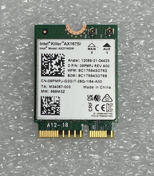 INTEL AX211NGW M.2 2230 PCI-E WIFI 6E 802.11AX BLUETOOTH 5.3 Wifi CARD 9PMPJ WS
