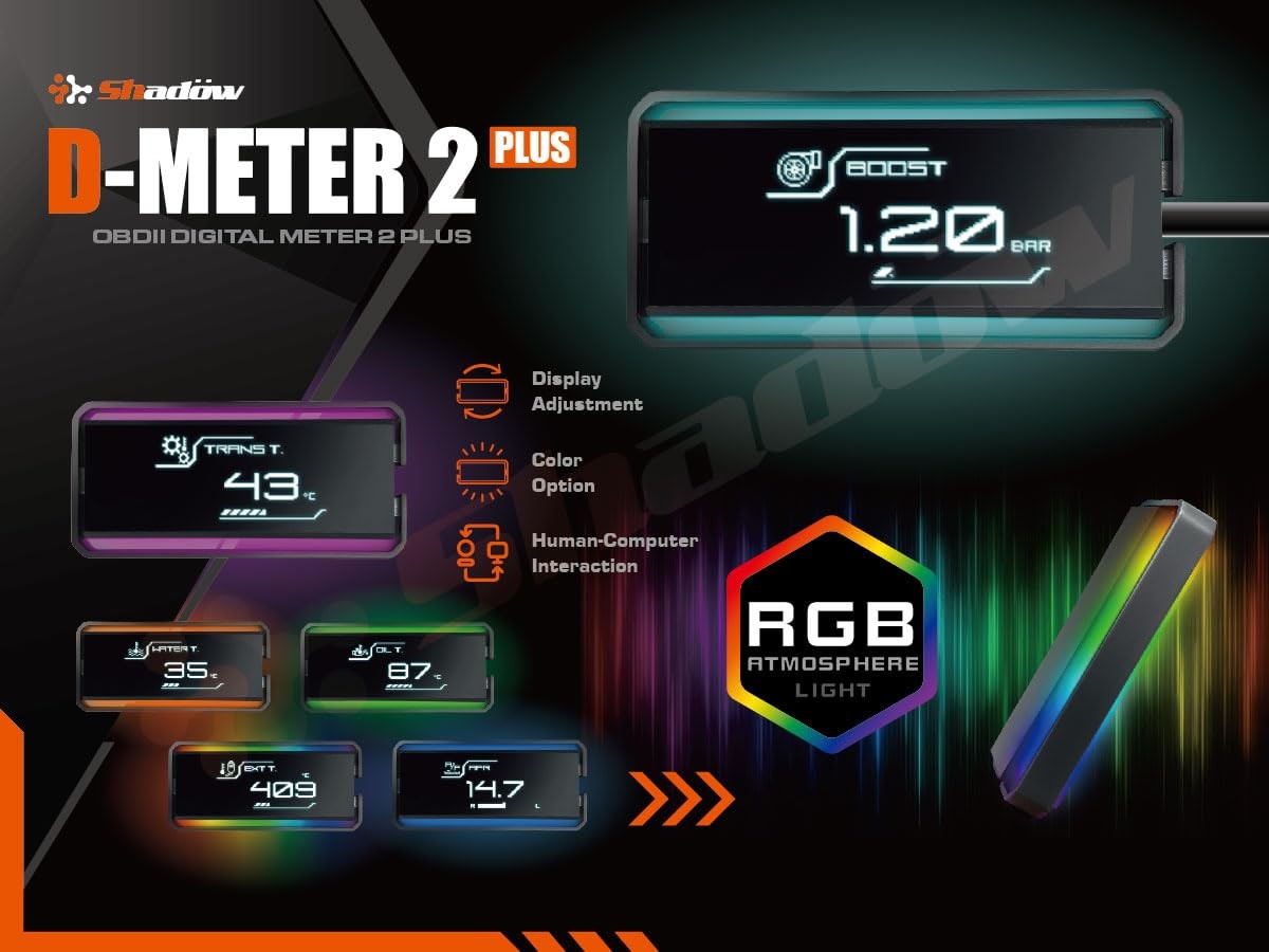Shadow OBD2 Display DMeter 2 Plus Minimalist & Futuristic MultiFunctional Ga…