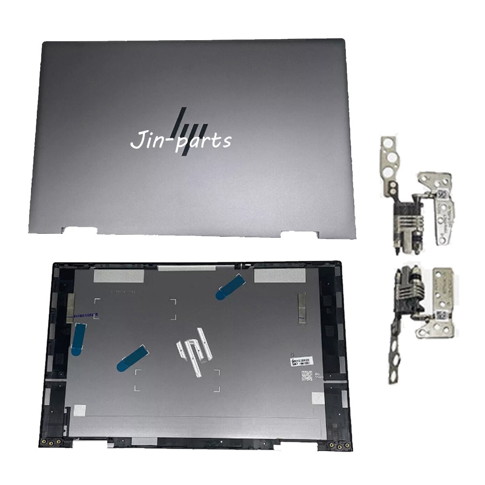 For HP ENVY X360 15-EW 15-EY Gray Top Back Cover Rear Lid + Hinges N40694-001