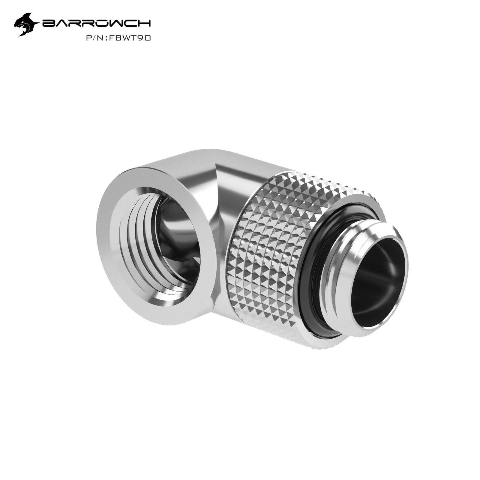 Barrowch G1/4″ Male to Female Extender Fitting, 90 Degree Rotary Black White