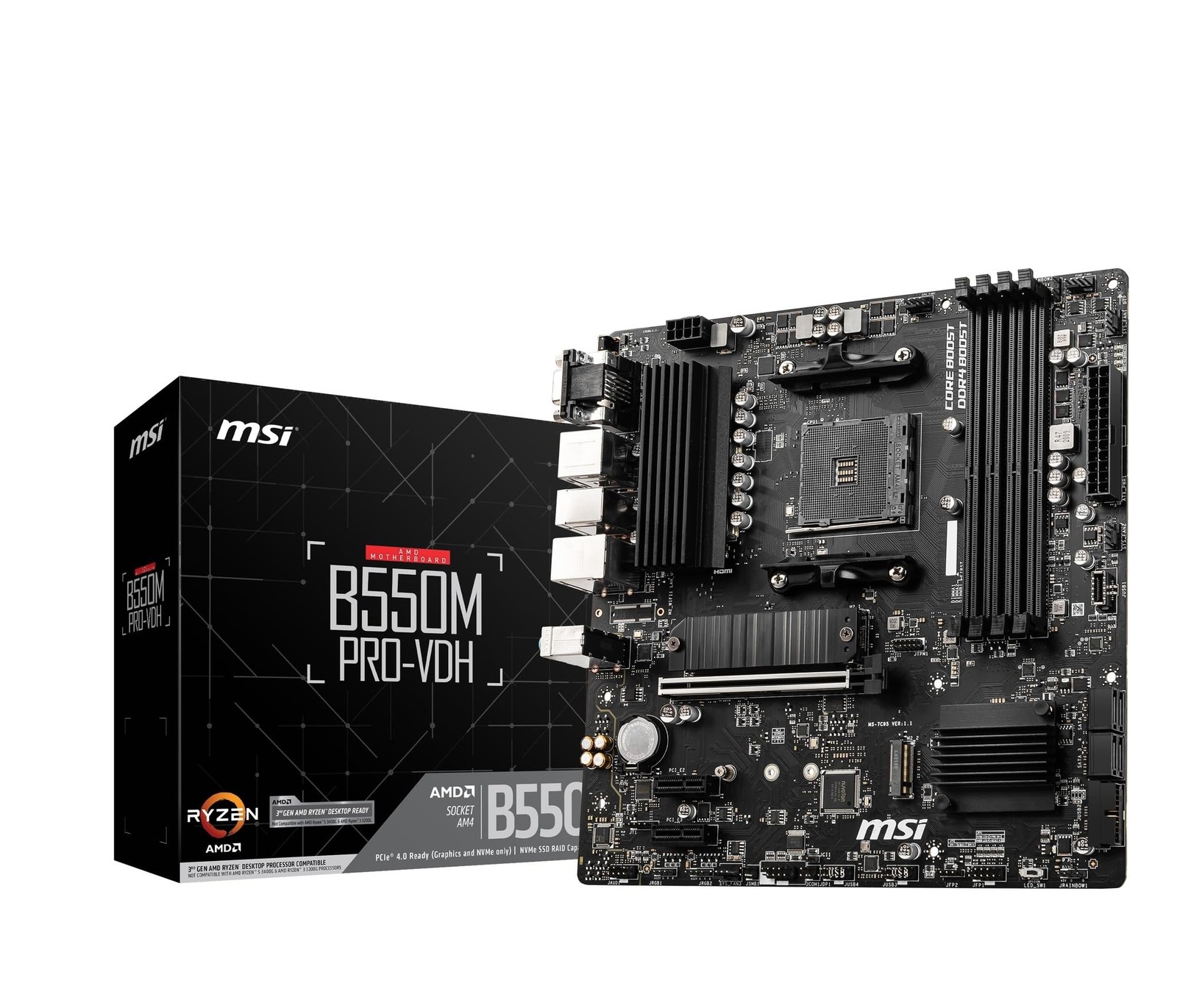 MSI B550M PRO-VDH Micro-ATX Motherboard (MB6468) for AMD Ryzen 5000/4000G/3000 S