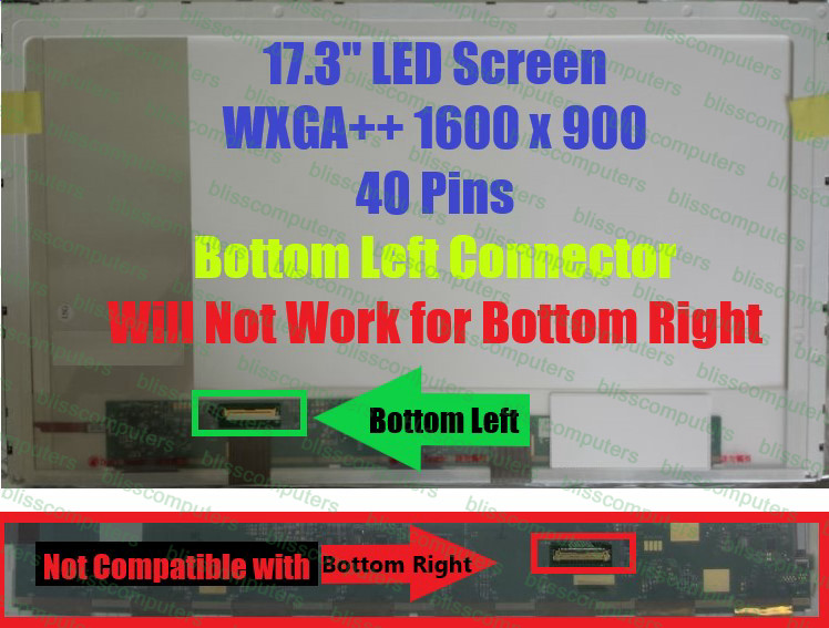 LTN173KT01-H01 bottom left connection 17.3″ LED Glossy HD LCD Screen