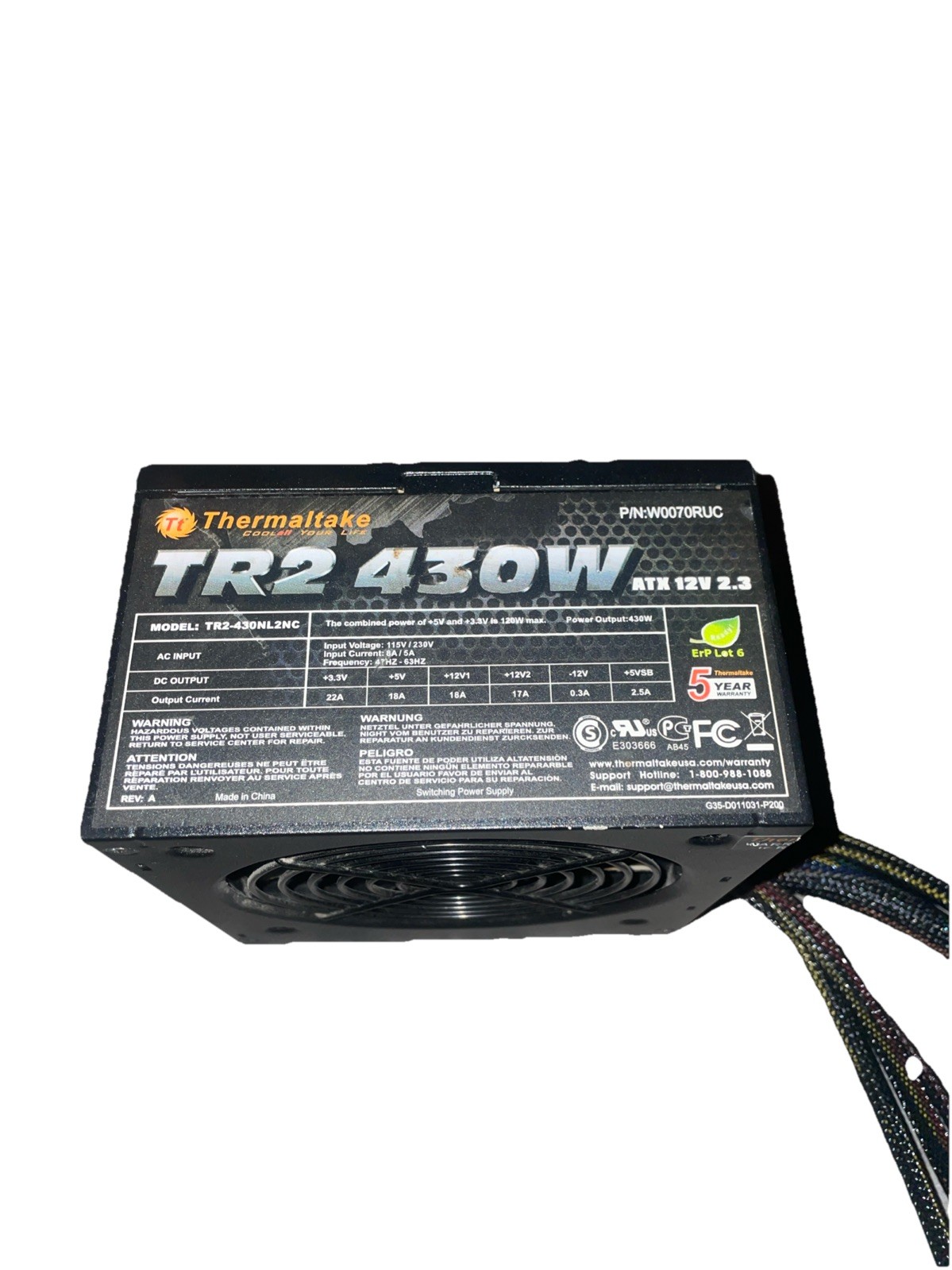 Thermaltake TR2 TR2-430NL2LC Not Certified 430W Non Modular Power Supply