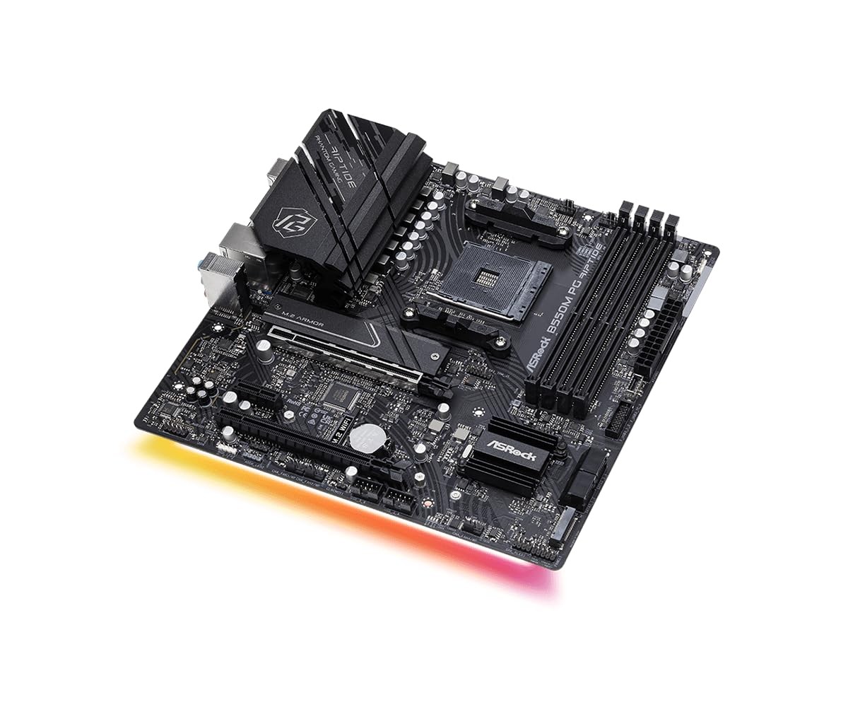 ASRock B550M PG Riptide MicroATX Motherboard for AMD Ryzen 5000 Series CPUs (Soc