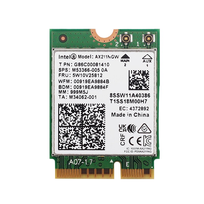 Intel Wi-Fi 6E AX211NGW M.2 2230 CNVio2 Key E 802.11ax WiFi Card WiFi Antenna PC