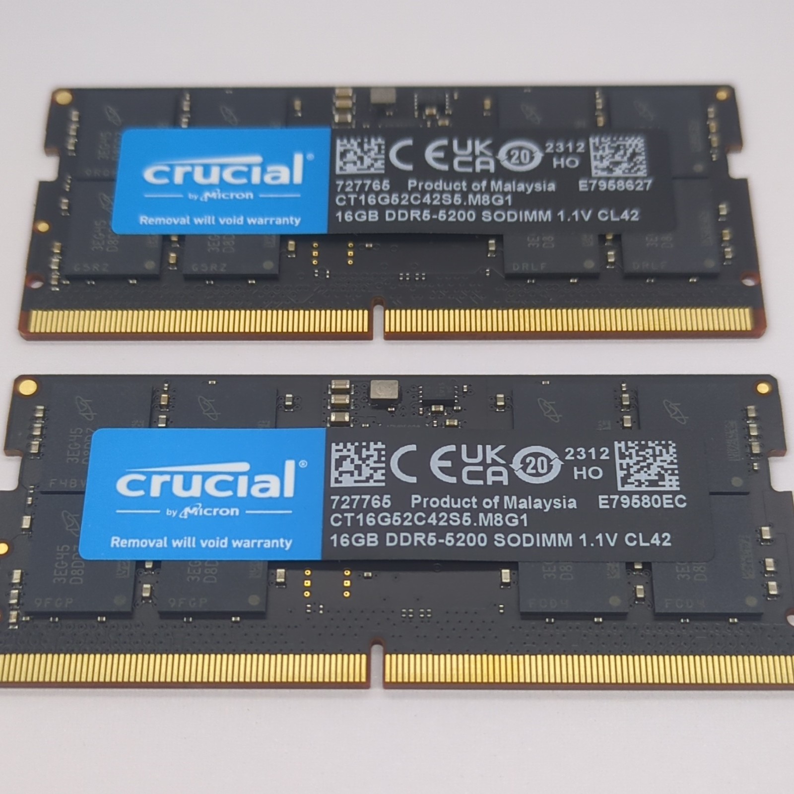 Crucial CT2K16G52C42S5 32GB (2x16GB) DDR5-5200 CL42 262-Pin SO-DIMM Laptop RAM