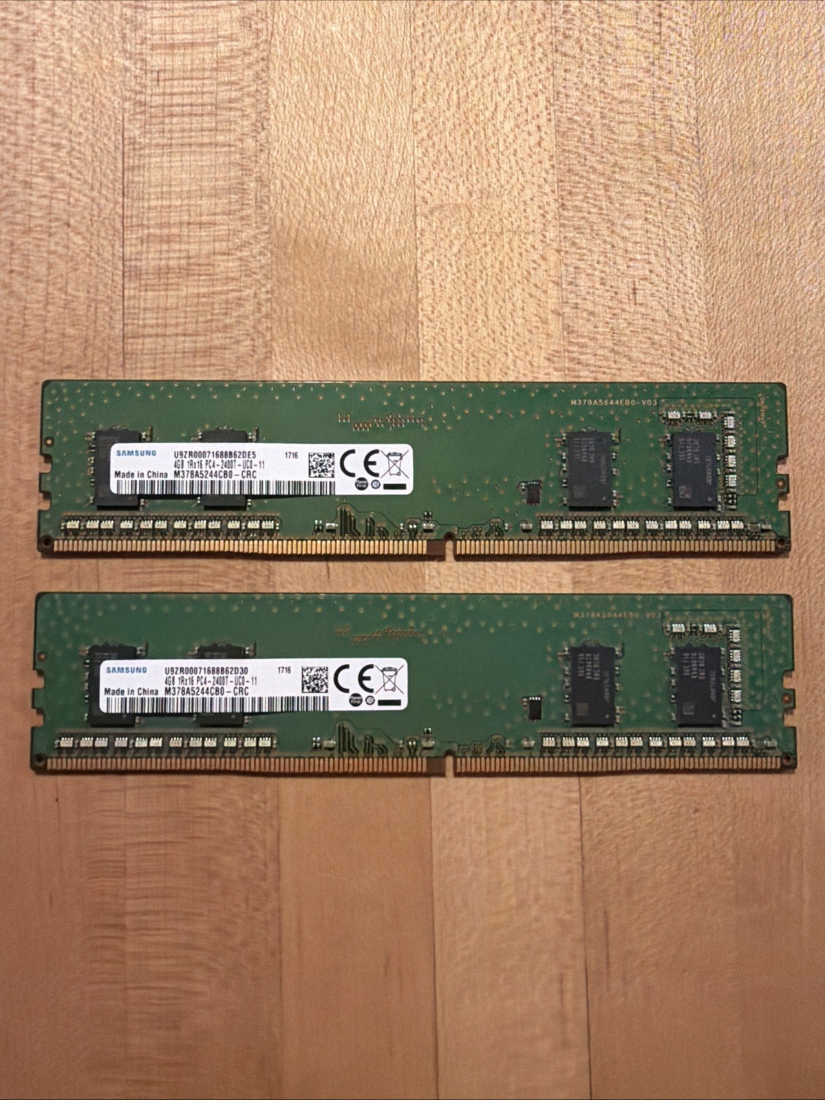 LOT OF 2 USED / WORKING Samsung 4GB 1Rx16 PC4-2400T M378A5244CB0-CRC