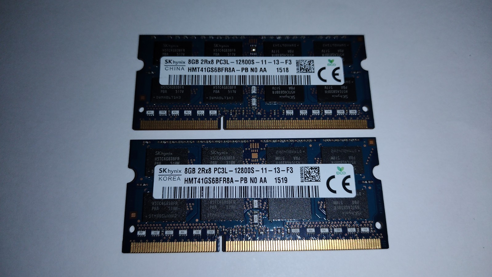 SK Hynix SO-DIMM DDR3 matching set of 2 DIMM 16GB total HMT41GS6BFR8A-PB