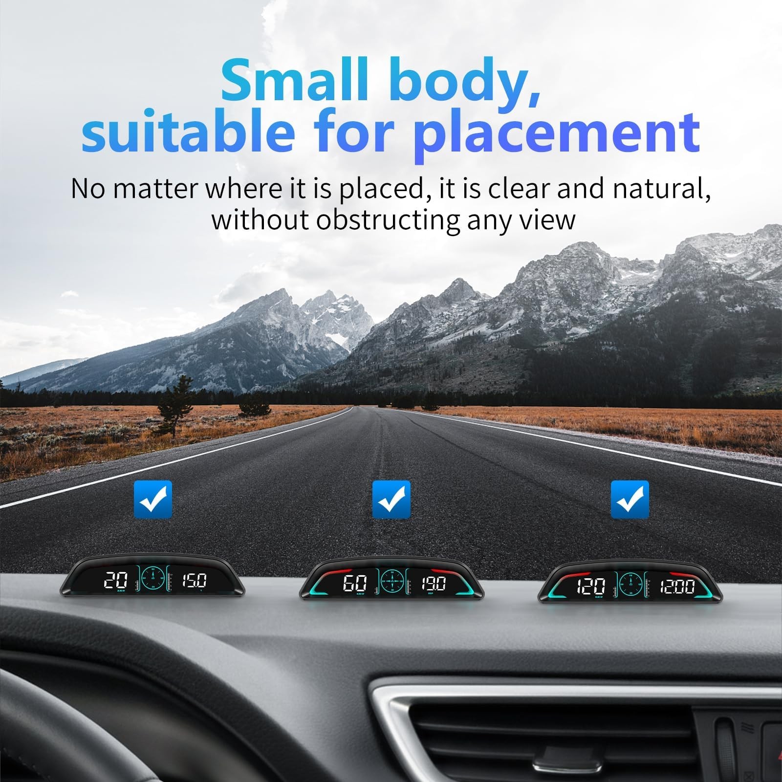 AZIJYV OBD2 Gauge Display,Head Up Display for Cars,Speedometer with Speed,Eng…