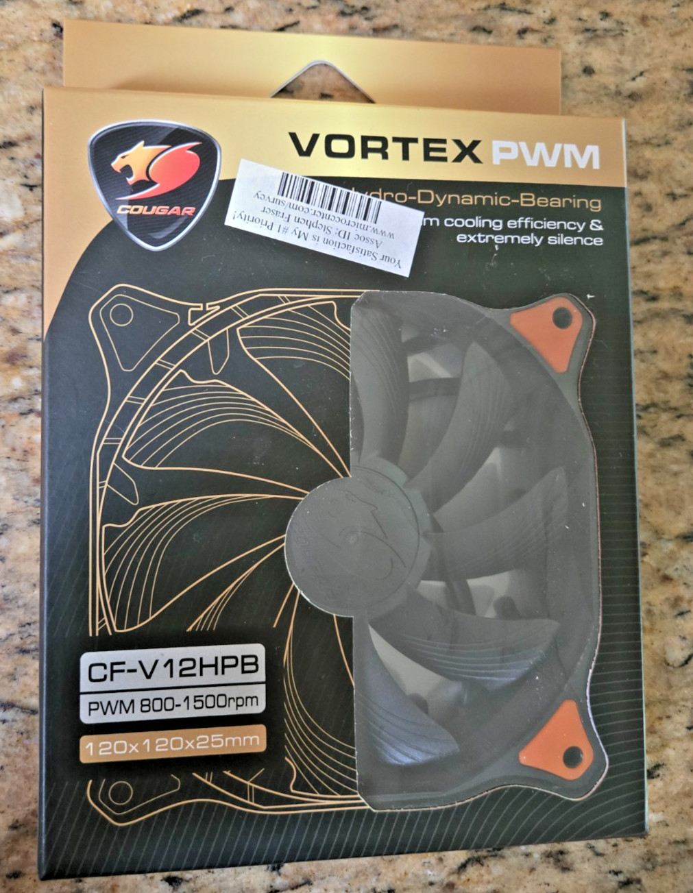 NEW Cougar Vortex PWM Cooling Fan 120MM Hydro-Dynamic-Bearing CF-V 12HP – JS20