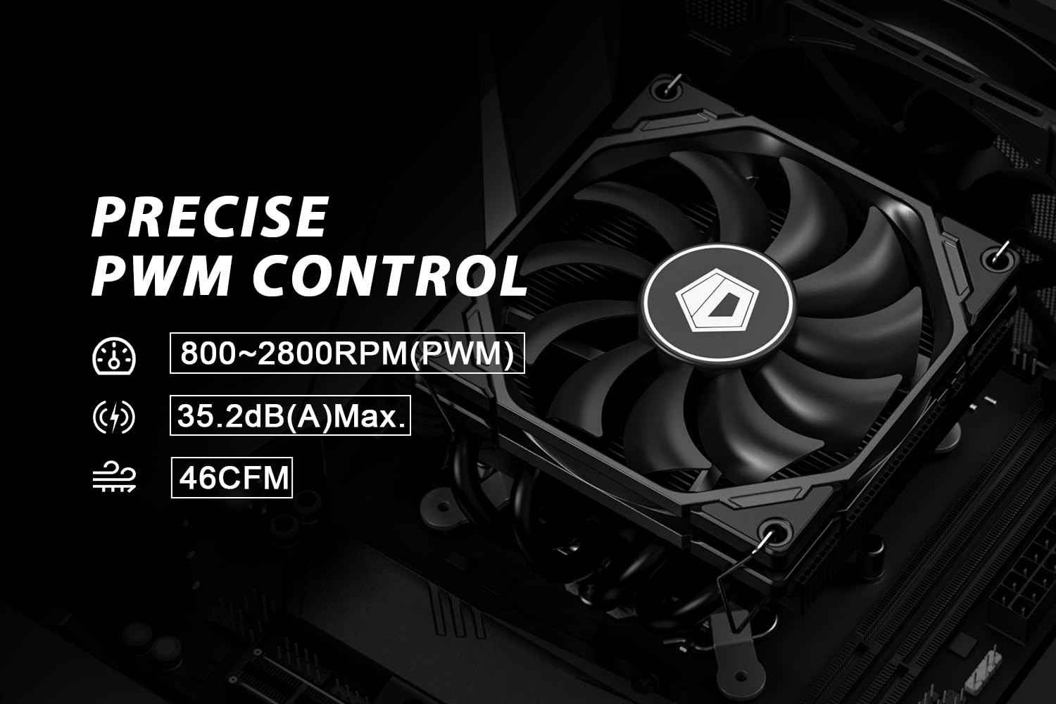 45mm Height Low Profile CPU Cooler – Slim Fan, Intel/AMD*
