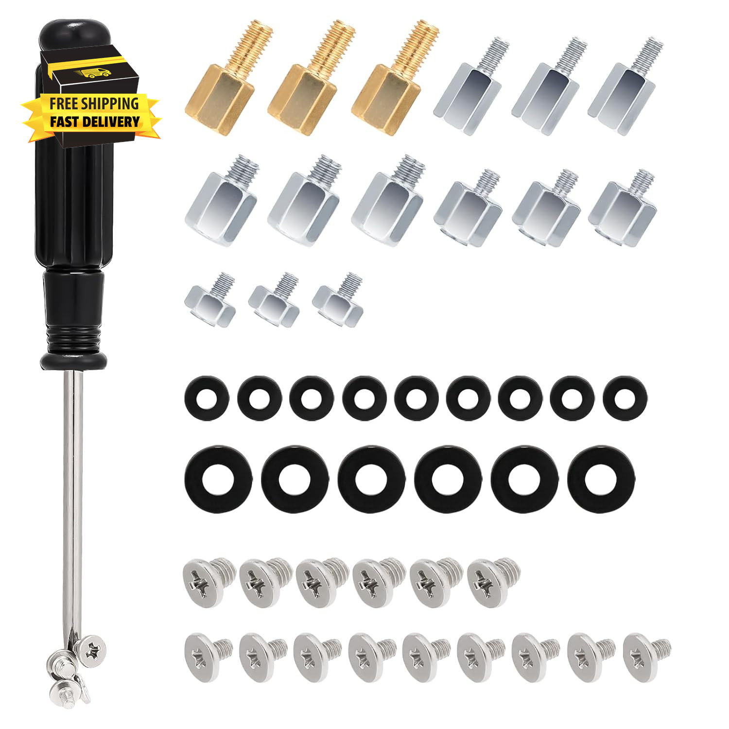 46PCS NVME M.2 SSD Mounting Screws M.2 SSD Screw Kit for Asus Gigabyte Asrock Ms