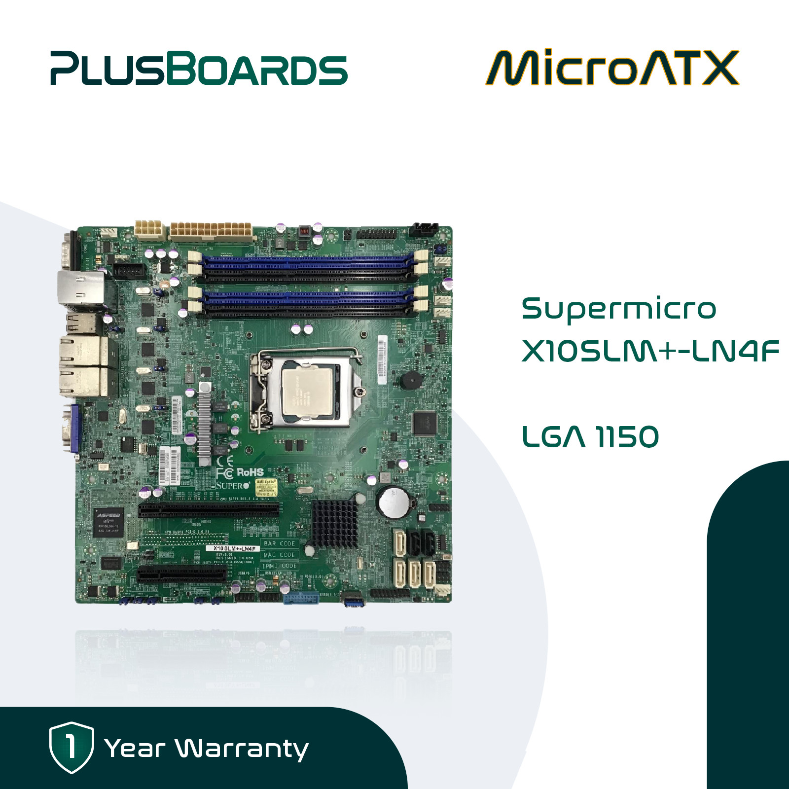 Supermicro X10SLM+-LN4F MicroATX Quad LAN LGA 1150 Motherboard w/ Test CPU & RAM