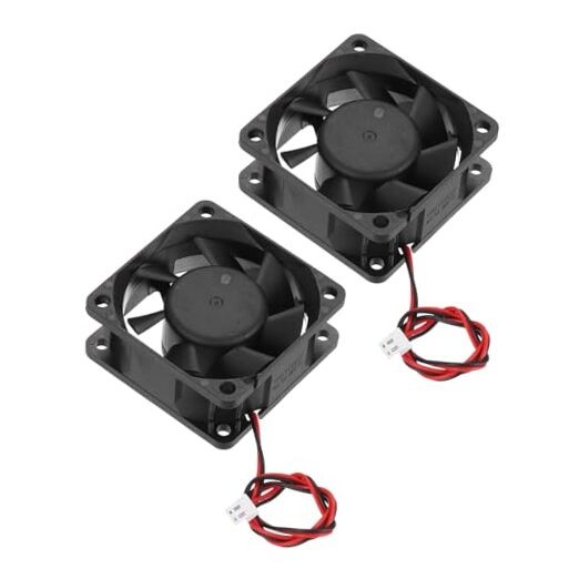 2 Pcs DC24V Brushless Cooling Fan 0.21A 2Pin 60x60x25mm DC24V,2500-3800RPM