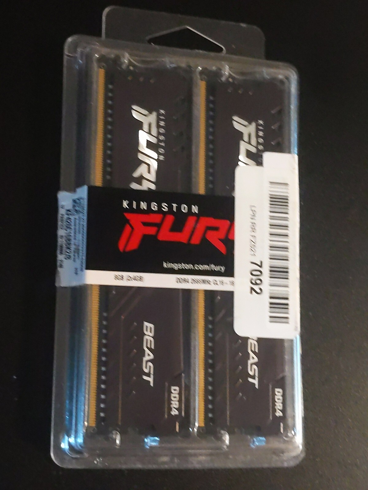 Kingston FURY Beast 8GB (2 x 4GB) PC4-21300 (DDR4-2666) UDIMM Memory