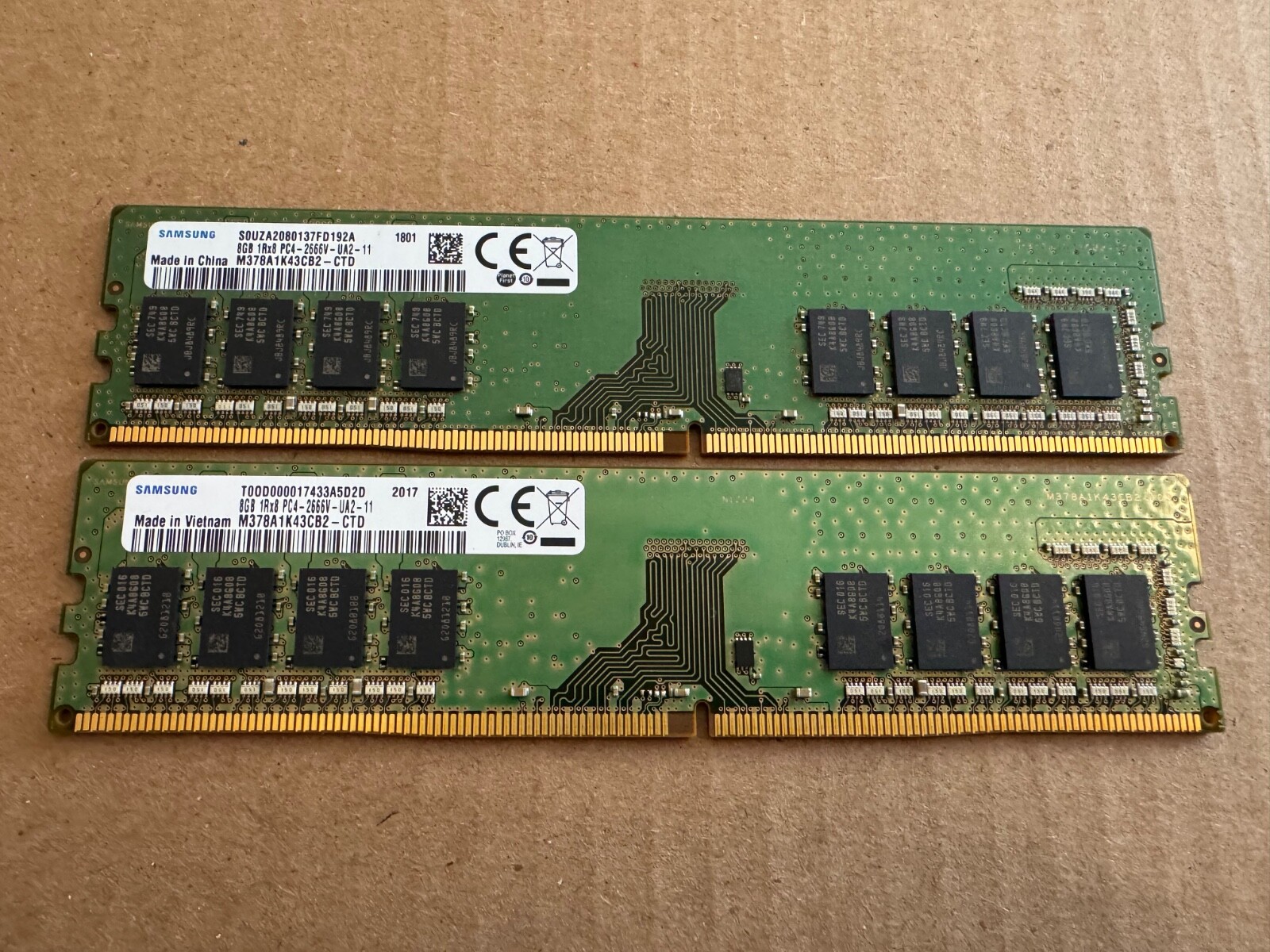 Samsung 16GB (2x8GB) DDR4 2666MHz Desktop Ram Memory (M378A1K43CB2-CTD) Tested!