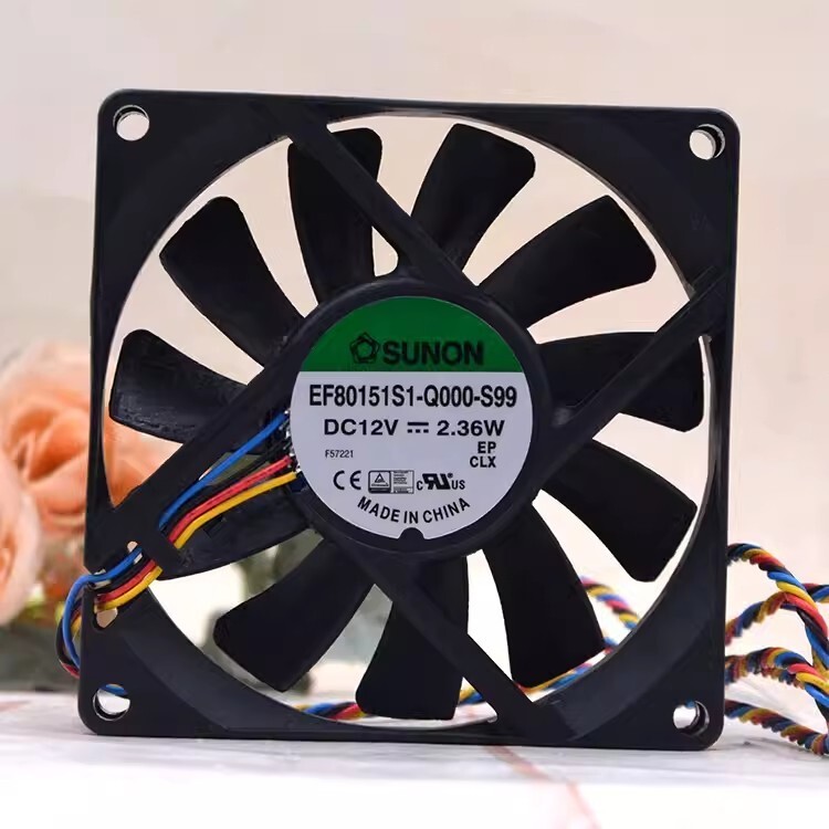 SUNON EF80151S1-Q000-S99 DC12V 2.36W 8CM 4-Wire PWM Cooling Fan