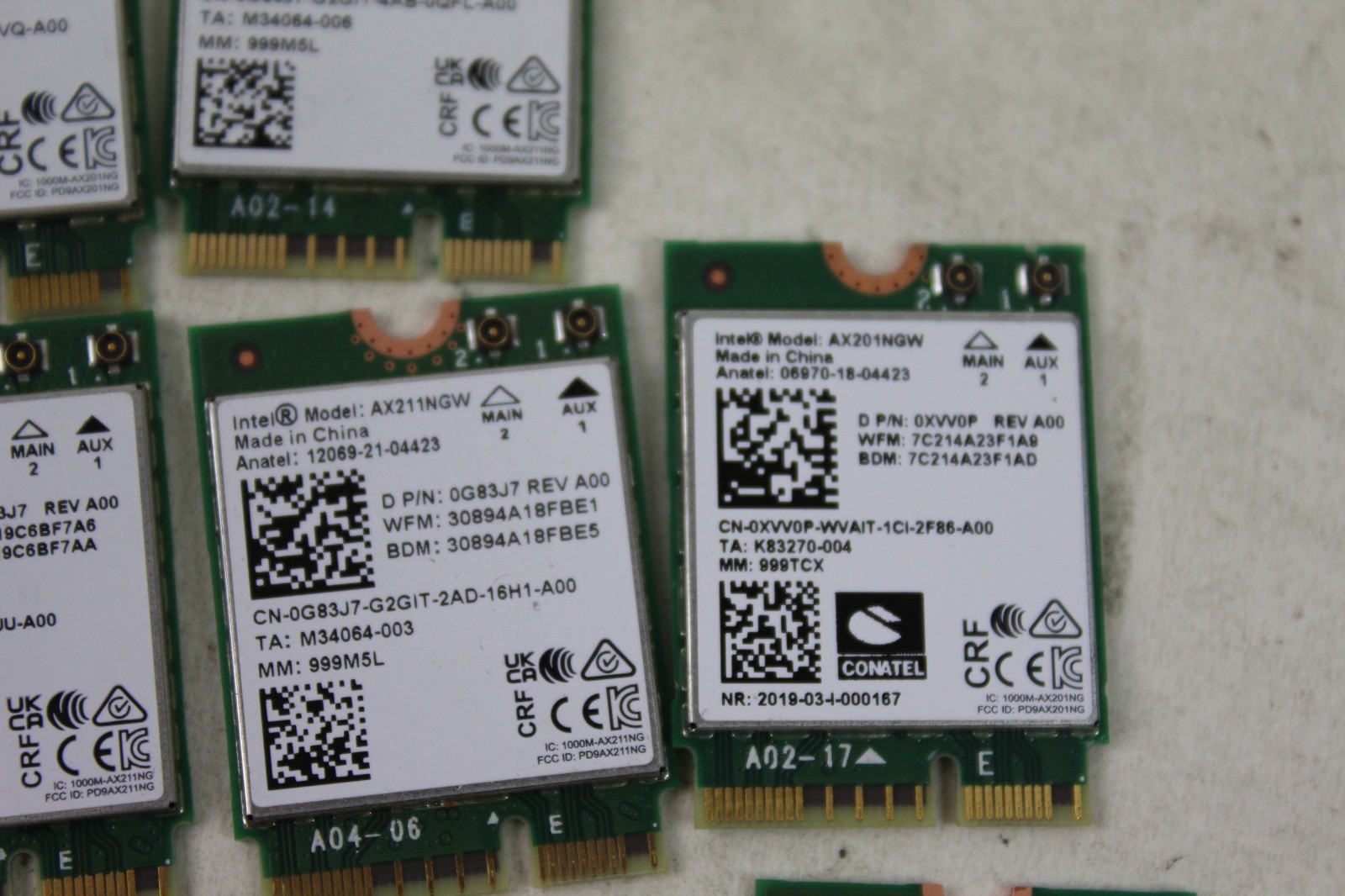 LOT OEM Intel Wi-Fi 6E AX211NGW AX201NGW M.2 2230 CNVio2 E 802.11ax Wi-Fi Card