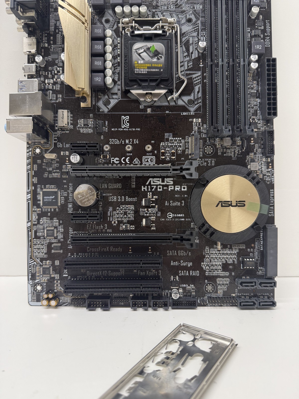 ASUS H170 PRO GAMING MOTHERBOARD LGA1151 4 2113 USB TYPE C 5 GB