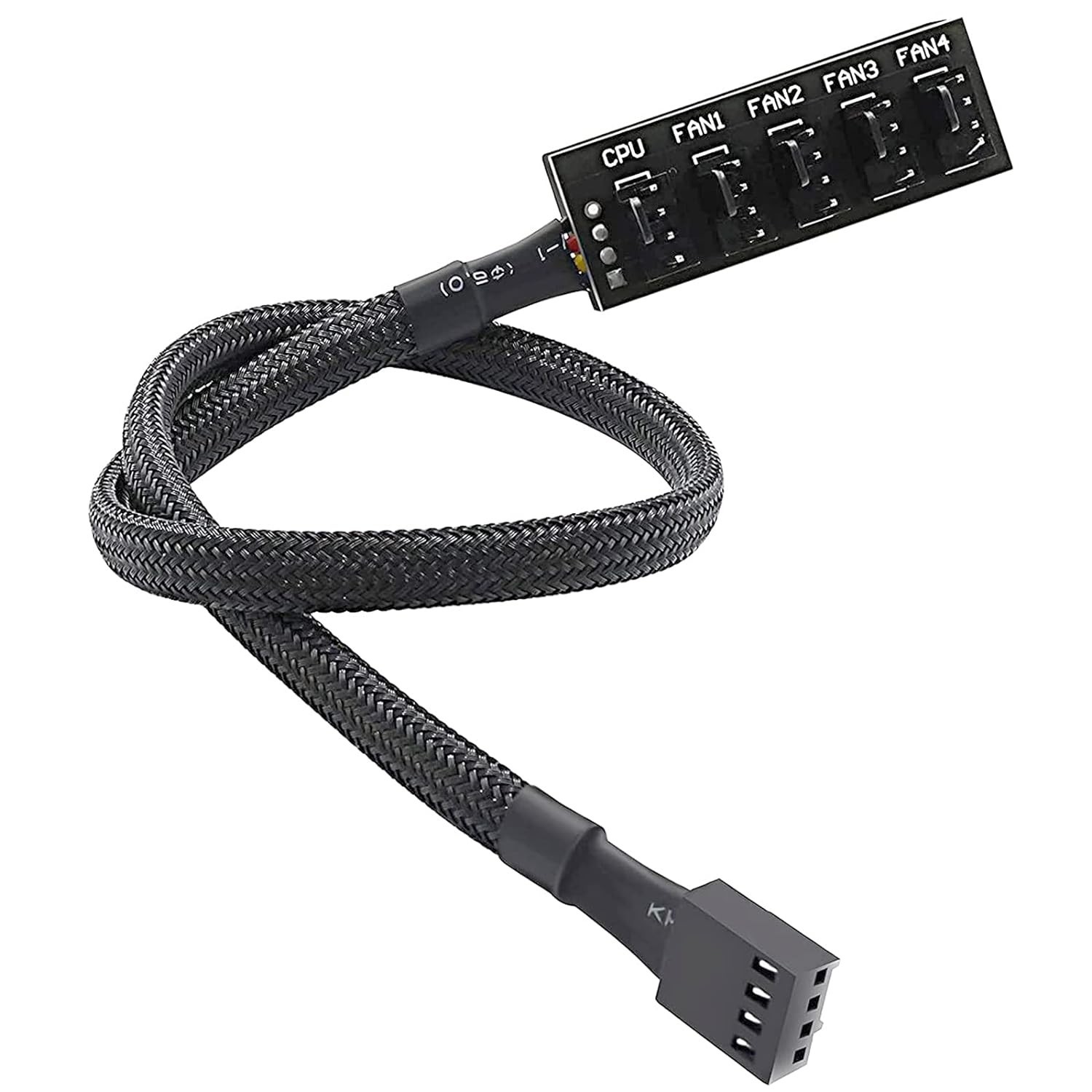 PWM Fan Hub, PC CPU Cooling 4 PIN/3PIN Power Extension Cable Hub Splitter 15.7in