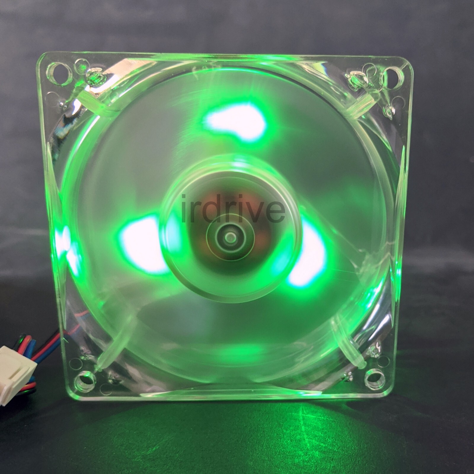 NEW Evercool Crystal 80mm x35mm Green LED PC Case Cooling Fan + UV Sensitive Pad