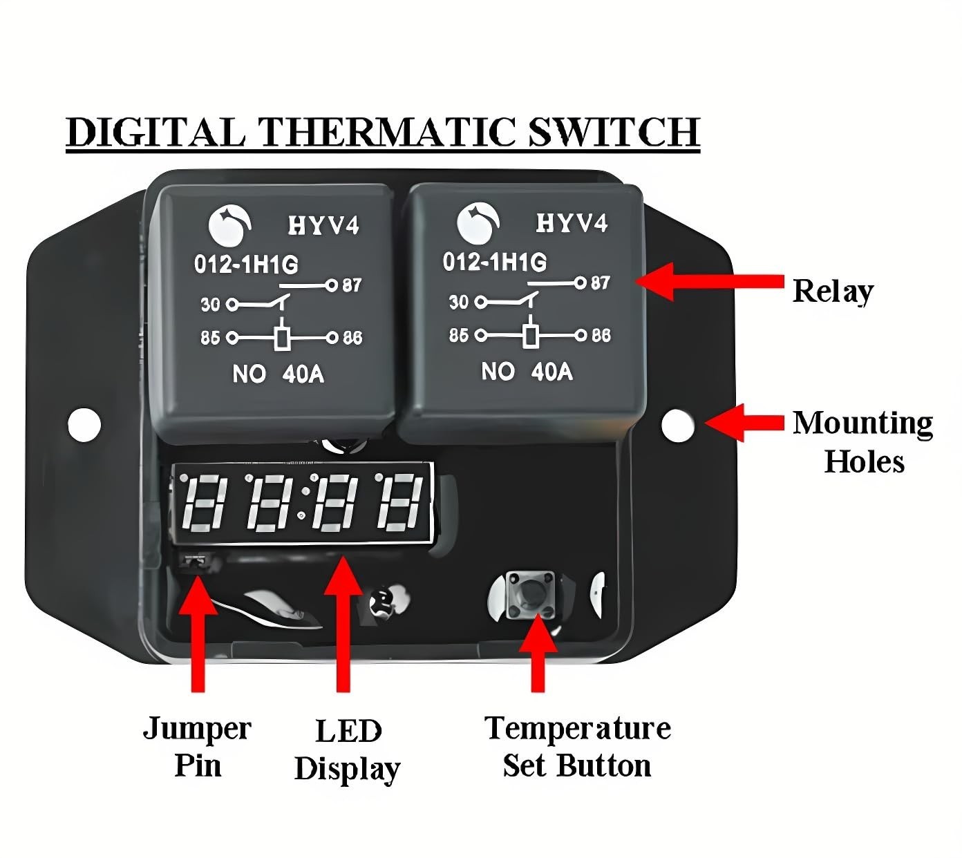 Durable Copper Electric Fan Switch Kit – 40A Current Rating, Protection