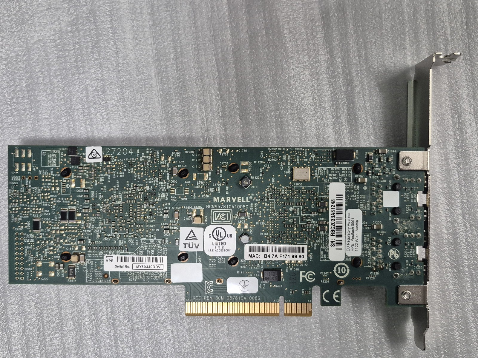 HP 530T 10GB RJ-45 dual port Network Card PCI-e HPE 656596-B21 657128-001