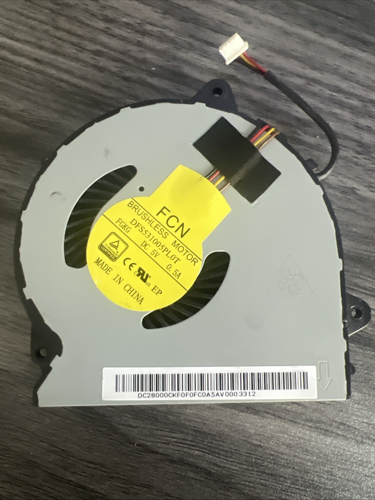 FCN DFS531005PL0T Laptop Cooling Fan DC 5V 0.5A DC28000CKF0 from HP Pavilion 15
