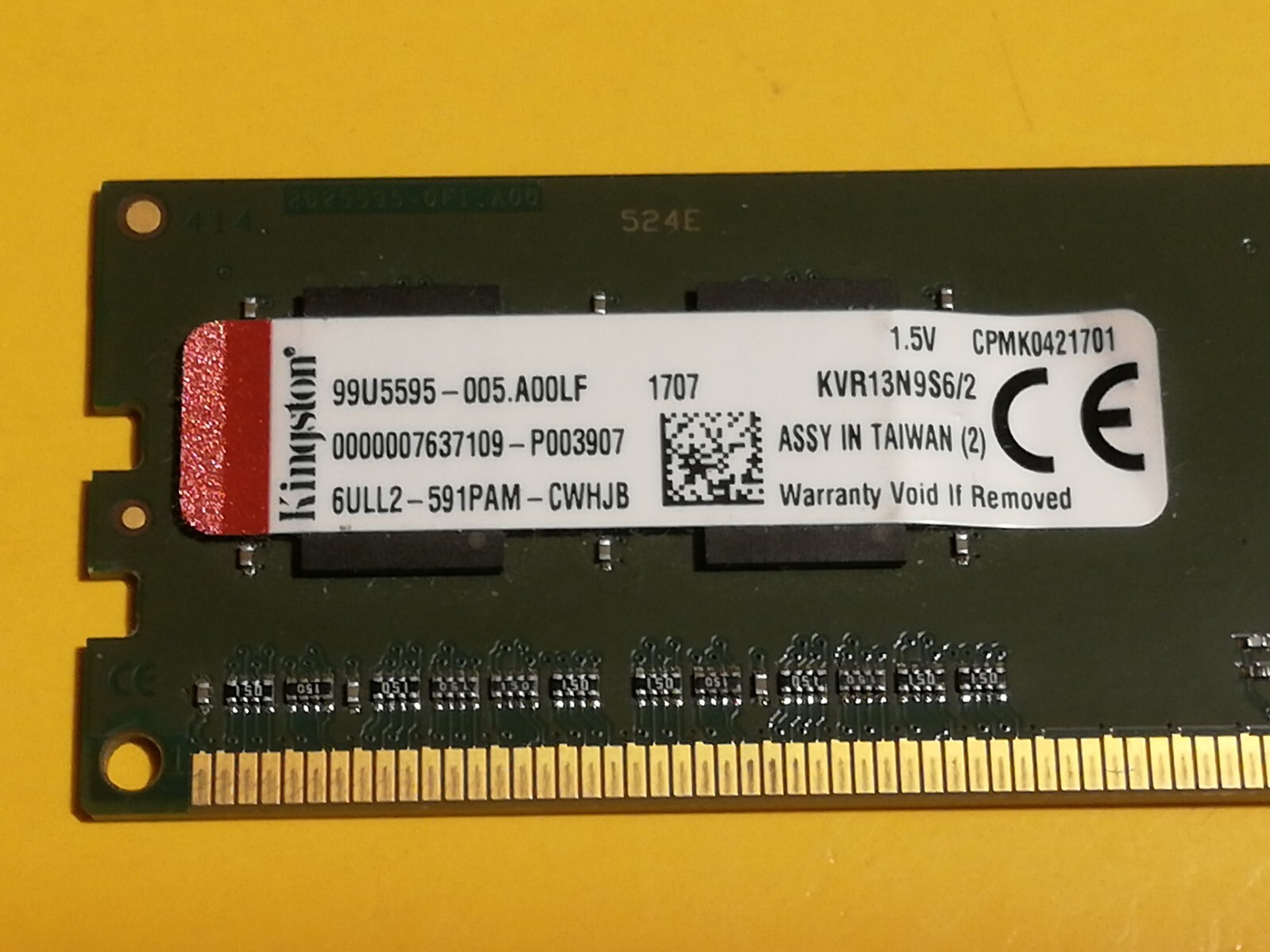 KINGSTON RAM DDR3 2GB – KVR13N9S6/2 – 99U5595-005.A00LF – Used Tested