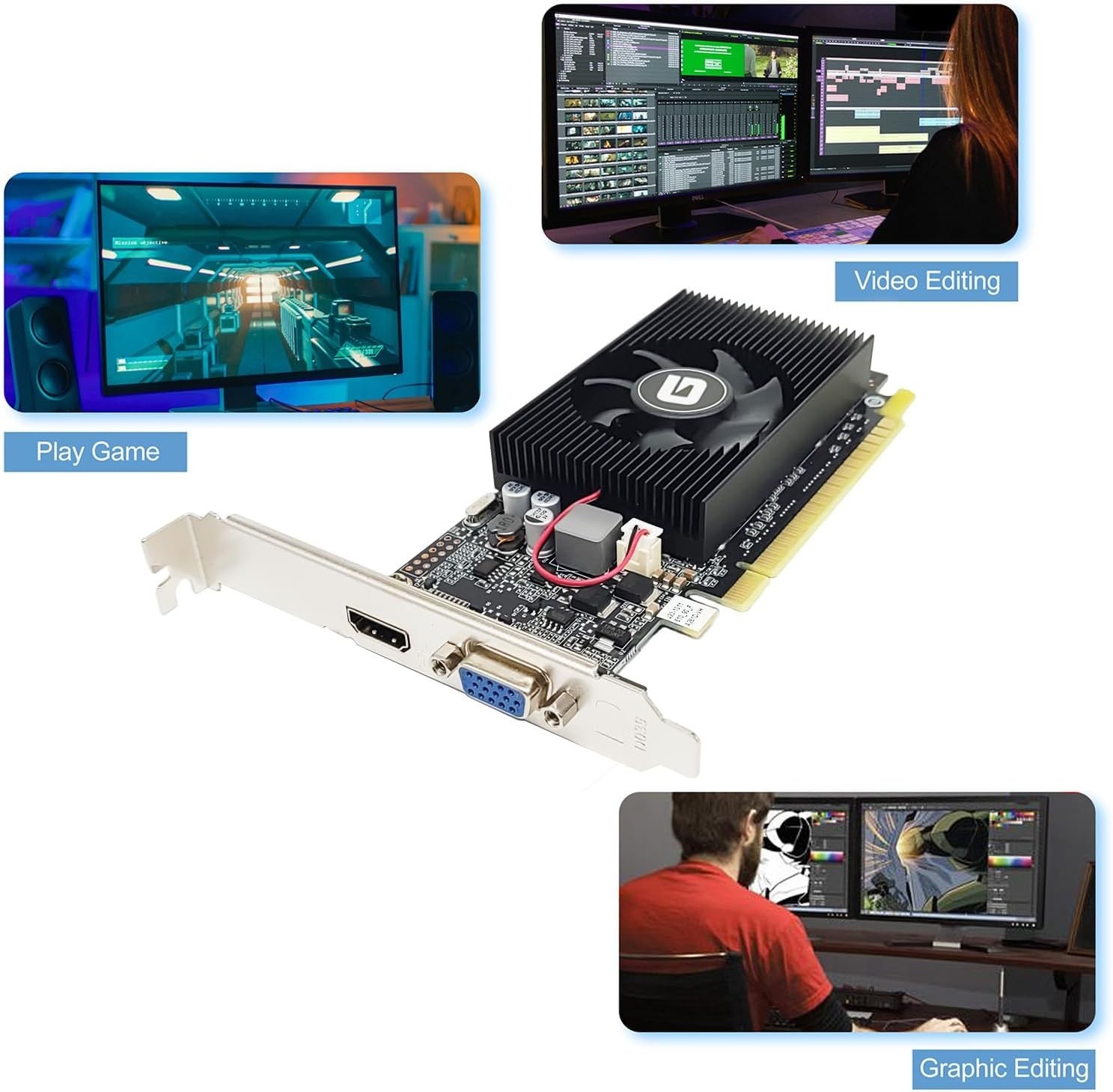 Low Profile GPU HDMI/VGA Win11 Compatible