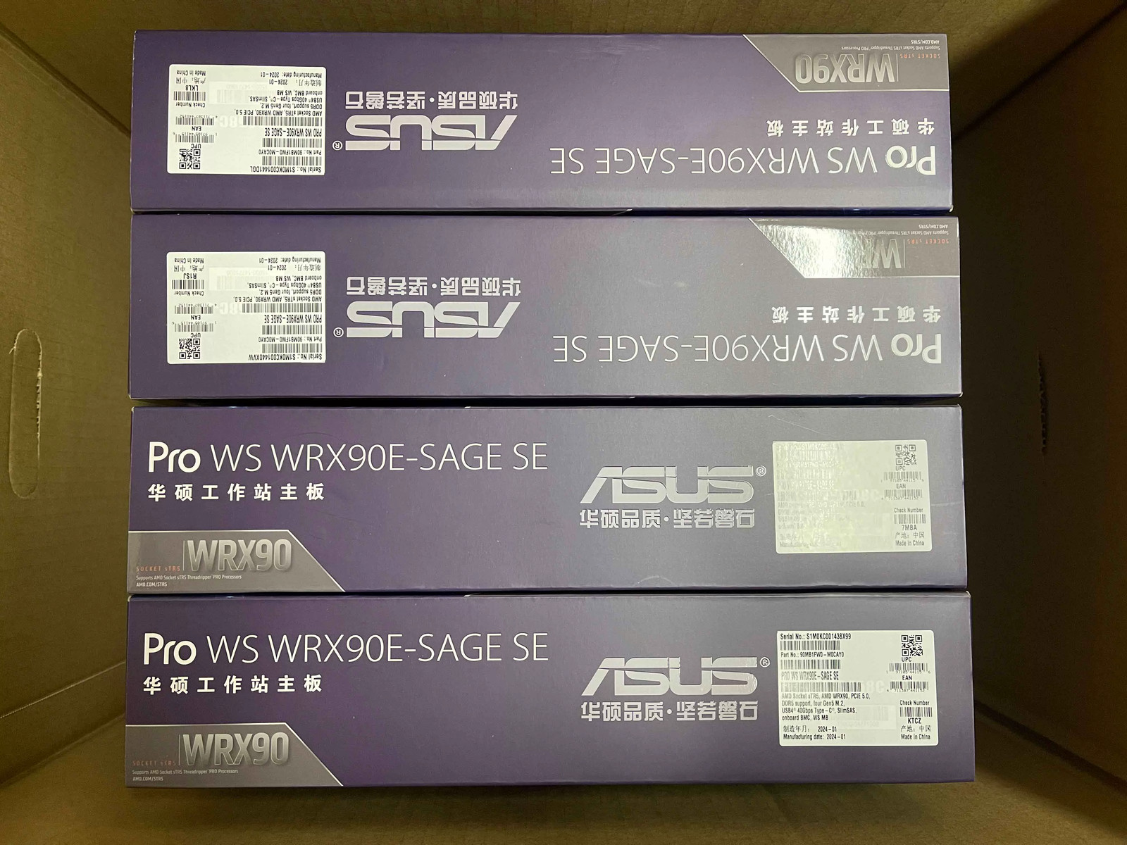 ASUS Pro WS WRX90E-SAGE SE With AMD Ryzen Threadripper PRO 7995WX 96 Cores CPU