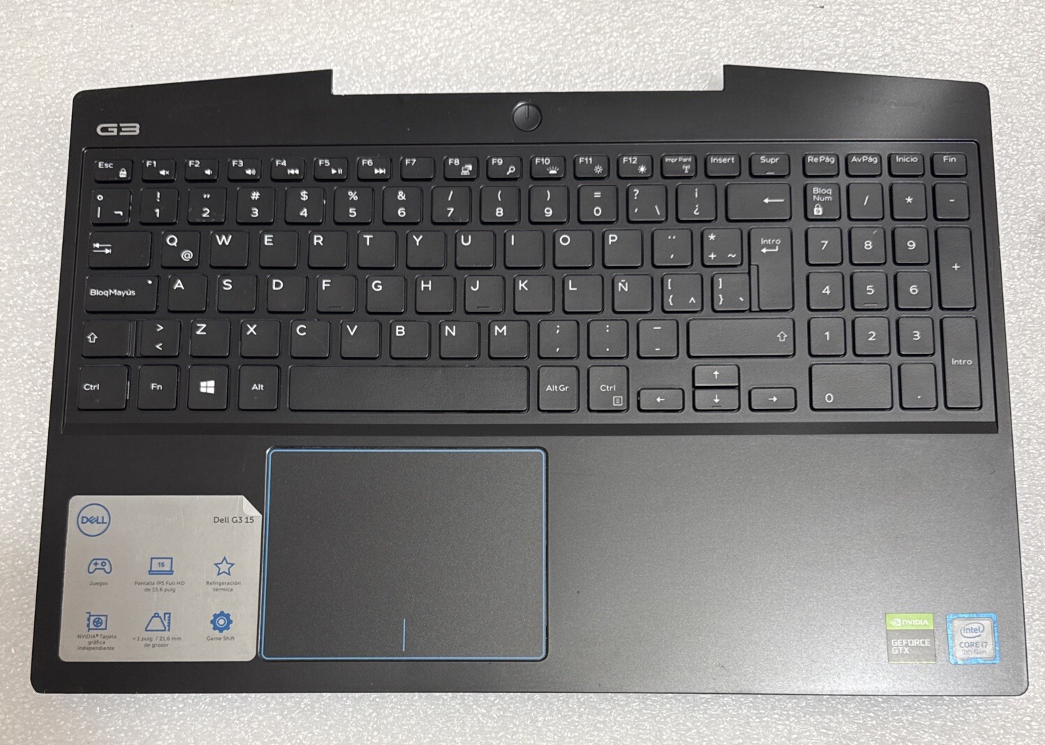 Dell G3 3590 Palmrest Keyboard US Backlit Touchpad D6D4C W2VM0 P0NG7 0P0NG7 KGD1