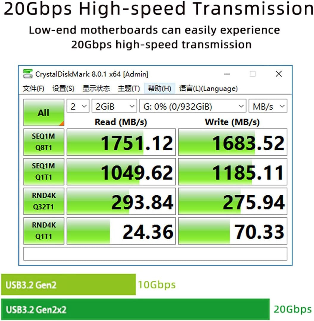 20Gbps USB 3.2 Gen2 Type-C USB-C Female to PCI-E 4X Express Card Adapter ASM3242