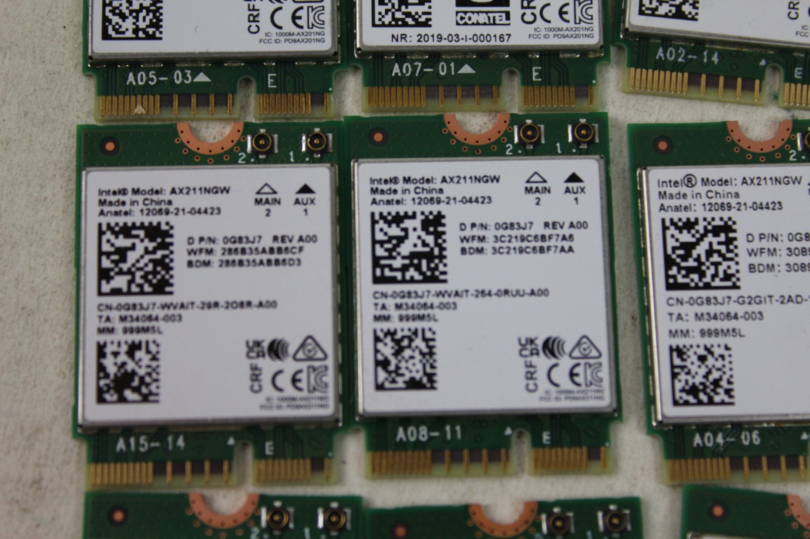 LOT OEM Intel Wi-Fi 6E AX211NGW AX201NGW M.2 2230 CNVio2 E 802.11ax Wi-Fi Card