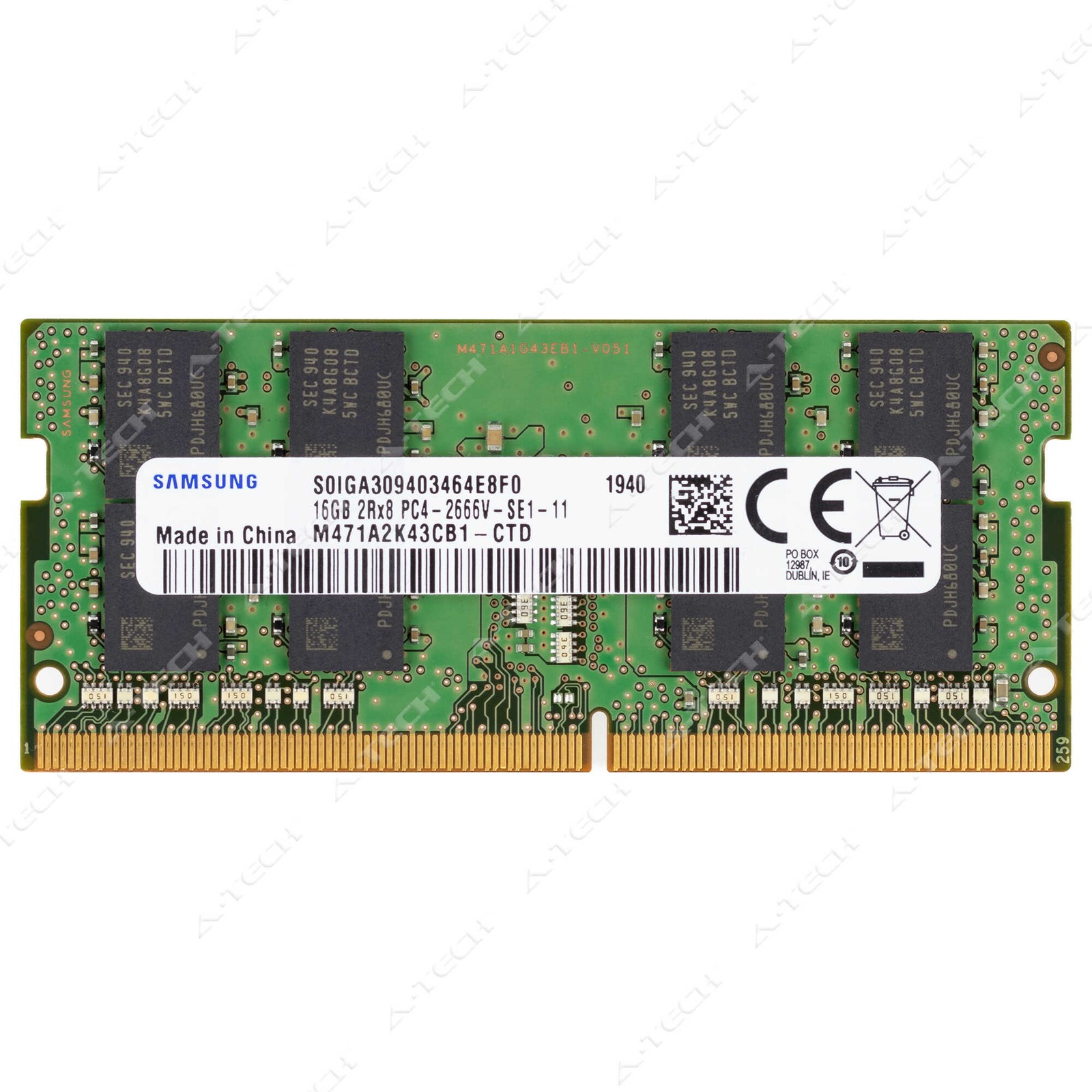 Samsung 16GB DDR4-2666 PC4-21300 2Rx8 SODIMM Laptop Memory RAM M471A2K43CB1-CTD