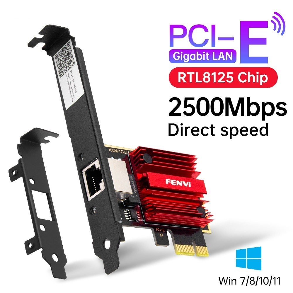 RTL8125 2.5G PCI-E Network Card Gigabit Ethernet Adapter RJ45 Port Low Latency