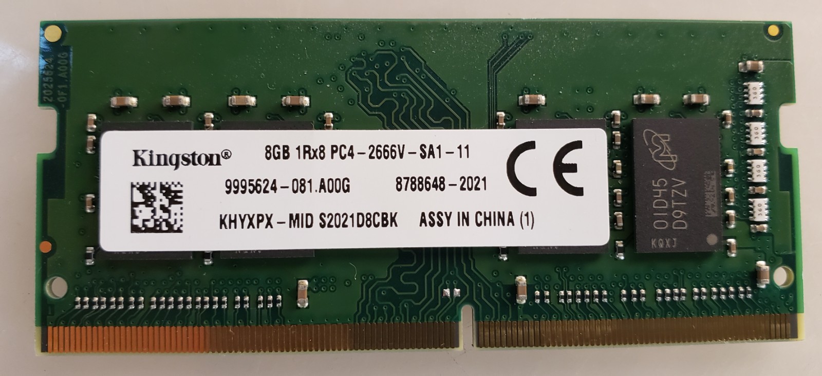Kingston 8GB 1Rx8 PC4-2666V-SA1-11 KHYXPX-MID S2021D8CBK Memory RAM