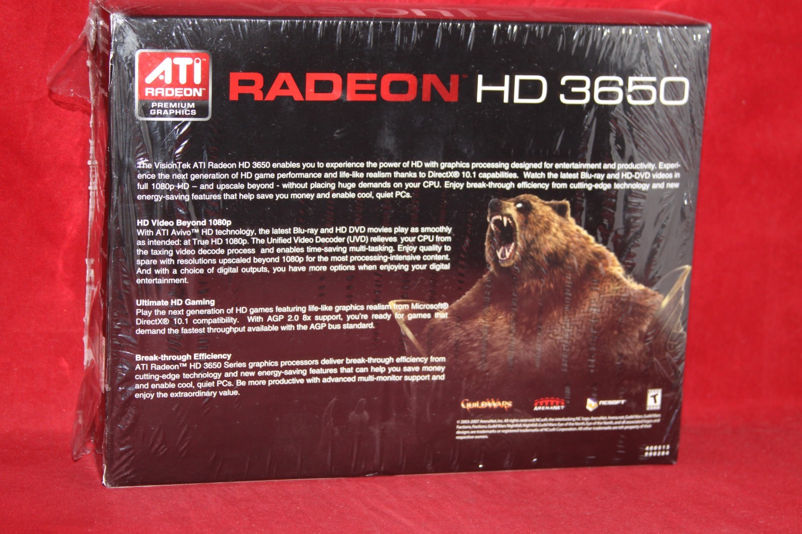 Visiontek ATI Radeon HD 3650, 1GB, AGP Graphics Card (36501GBAGP, VT-400518SM)