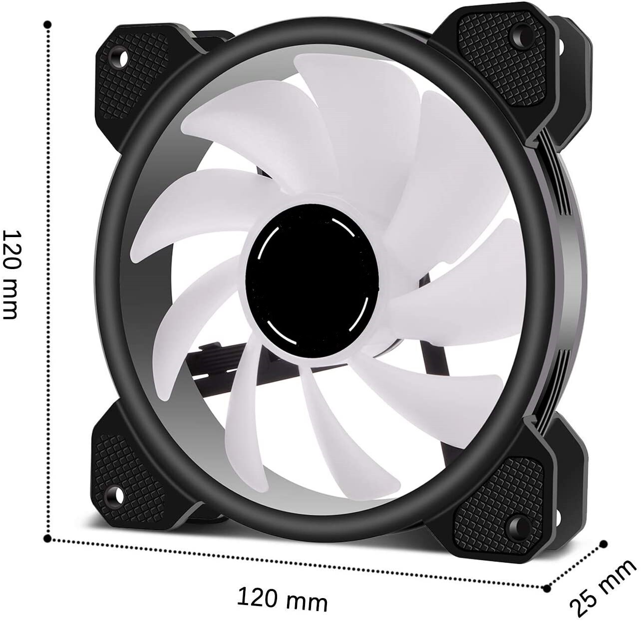 FAN KIT 5-Pack – 120mm Addressable RGB LED Case Cooling Fans with RGB Conroller