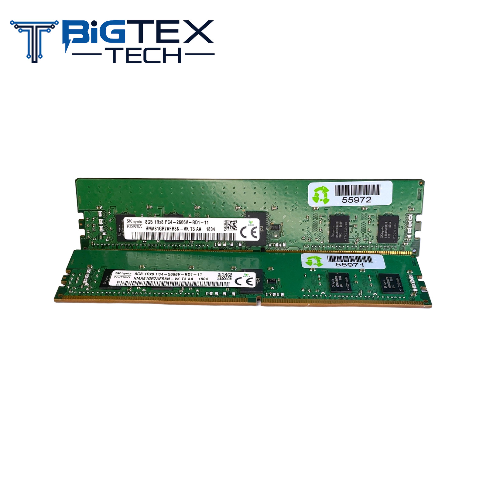 Lot of 2x SK Hynix 8GB DDR4-2666V HMA81GR7AFR8N-VK Server Memory