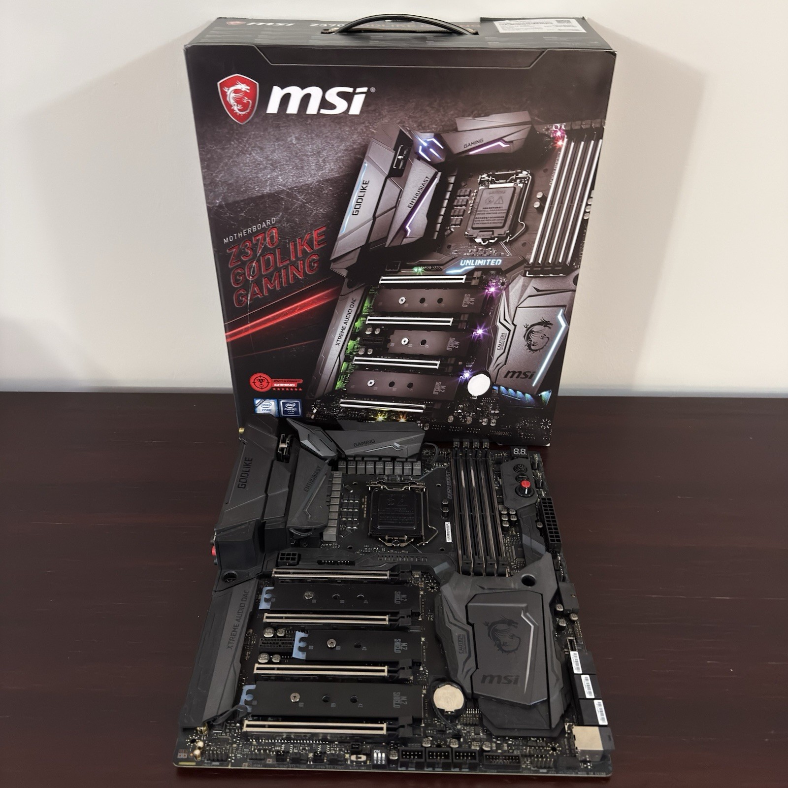 MSI Z370 Godlike Gaming – LGA 1151 Intel EATX Motherboard + Accessories & Box
